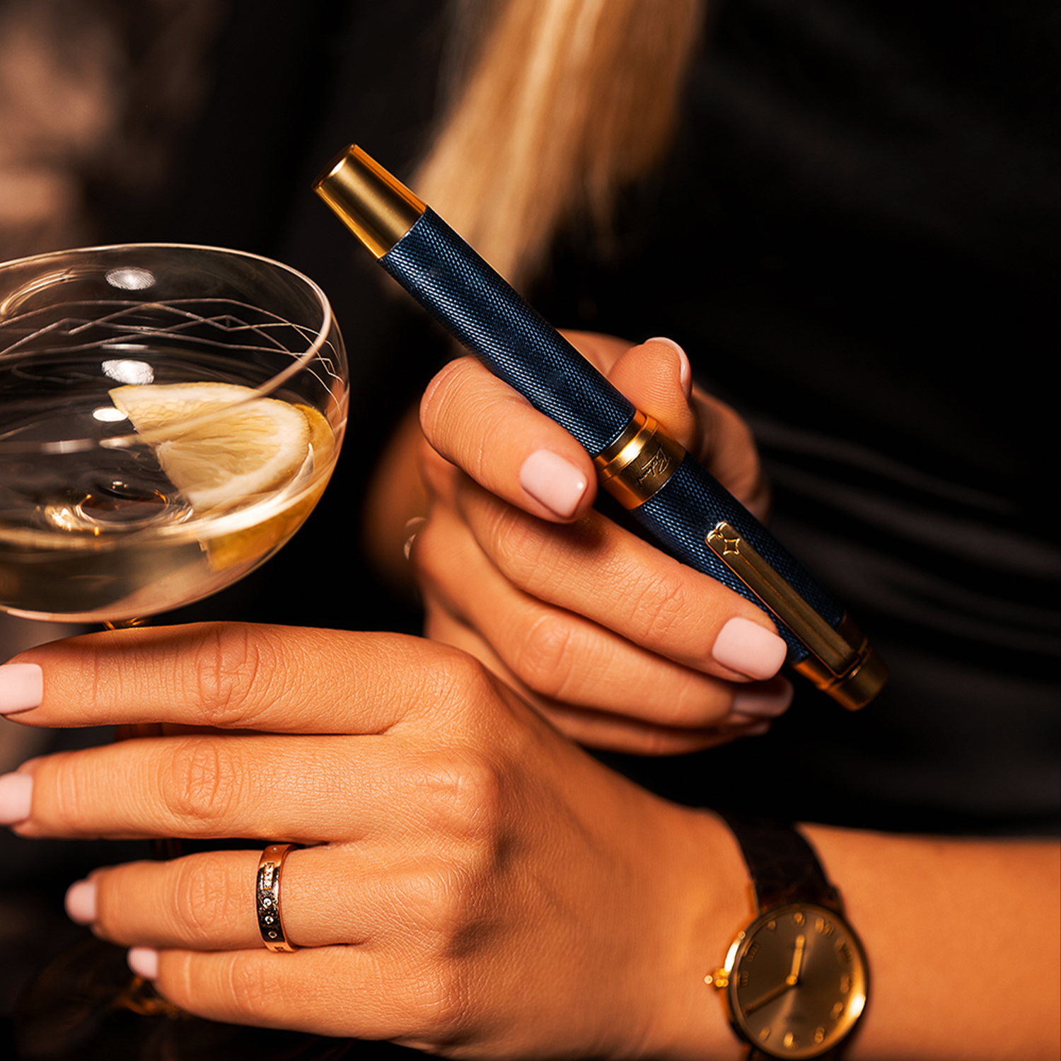 Éternelle Gold-Coated Blue Ballpoint Pen