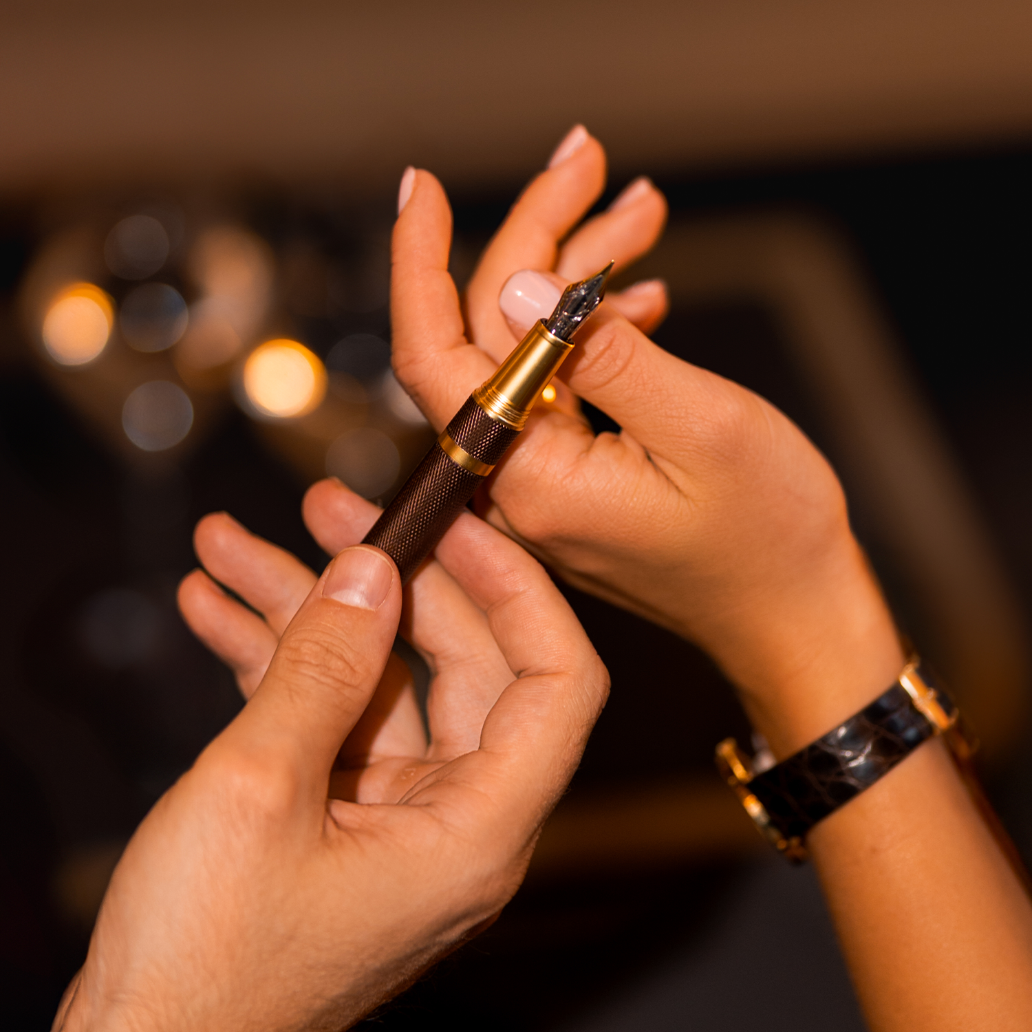 Éternelle Gold-Coated Brown Ballpoint Pen