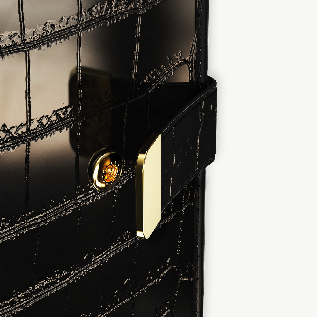 Black Crocodile-Pattern Leather Journal
