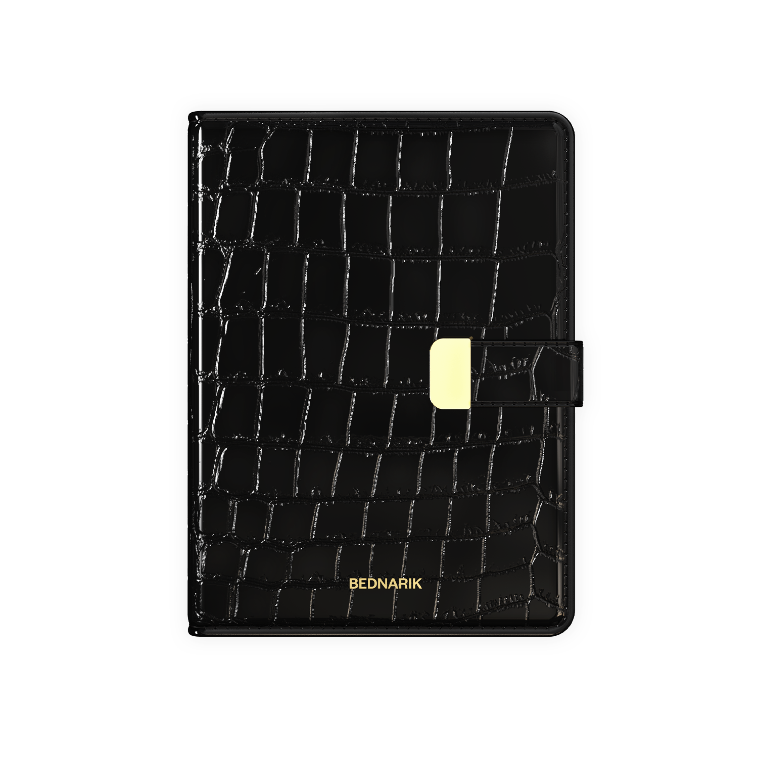 Black Crocodile-Pattern Leather Journal